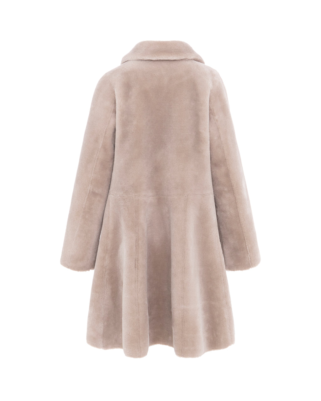 Reversible A-Line Swing Coat in Cream/Taupe