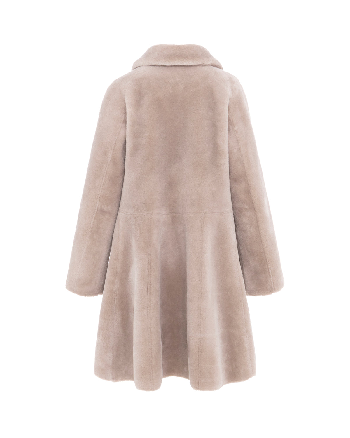 Reversible A-Line Swing Coat in Cream/Taupe