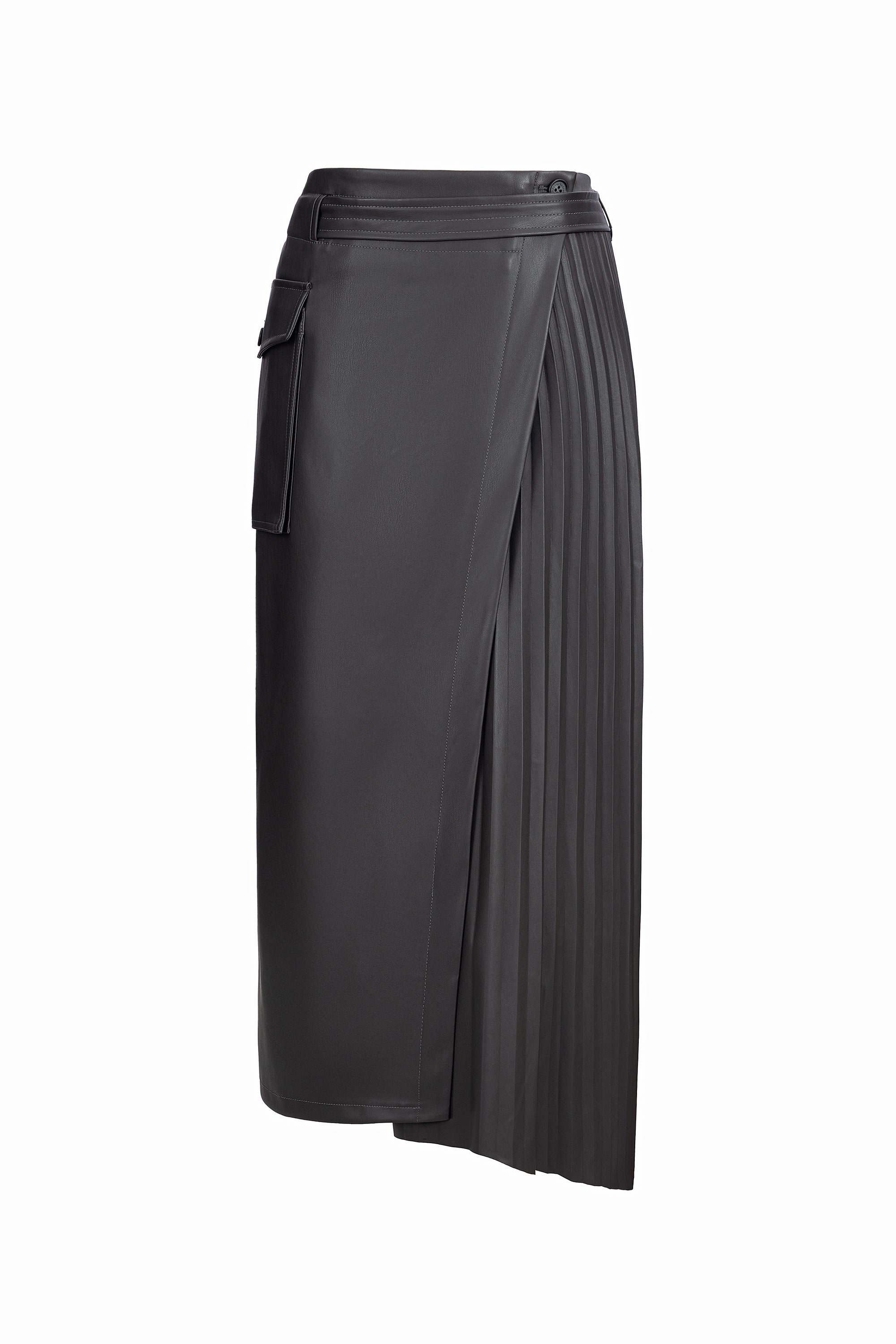 Faux Leather Skirt in Slate – Urbancode London