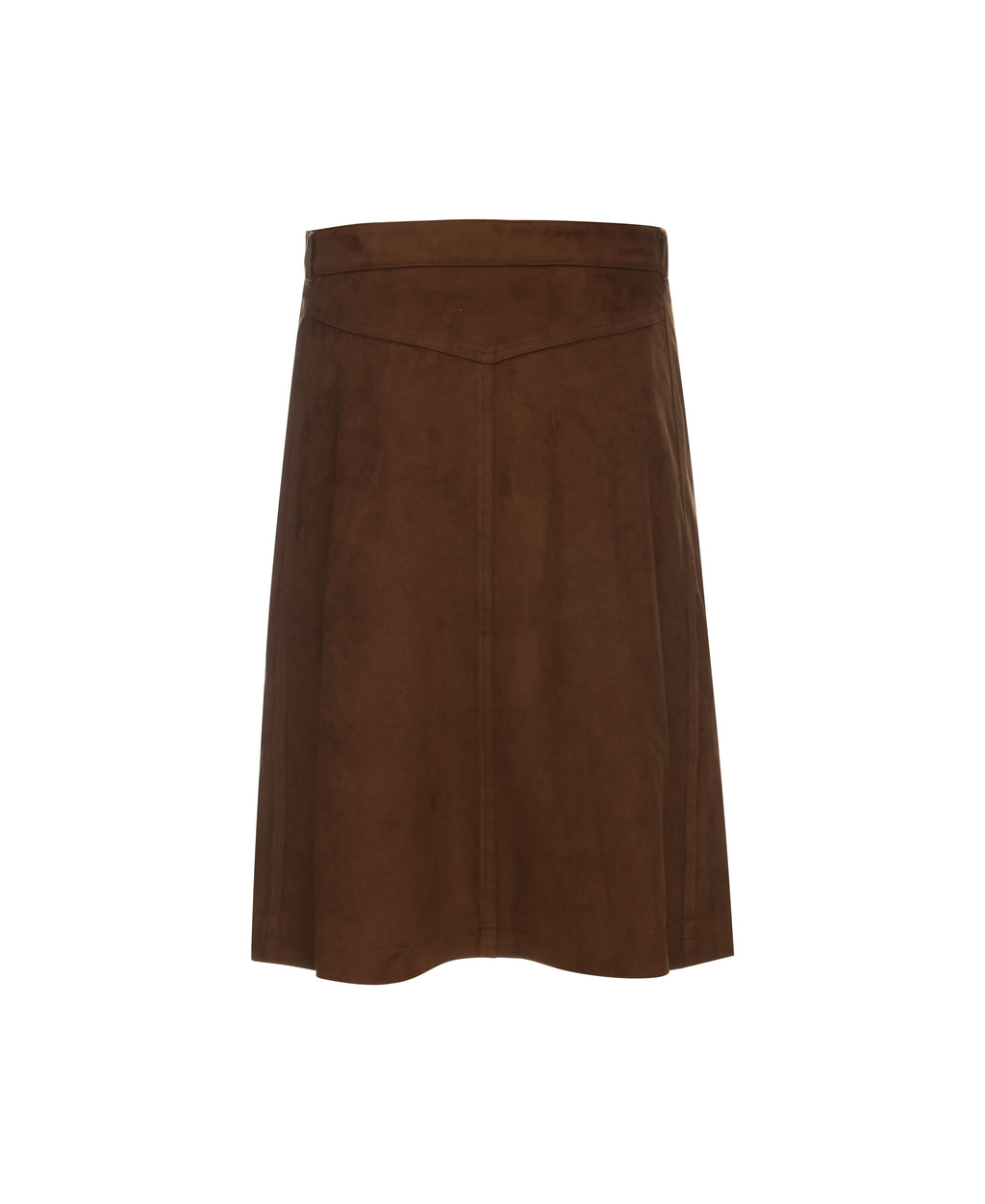 Faux Suede A-Line Skirt in Pecan