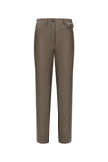 Faux Leather Straight Leg Trouser in Praline
