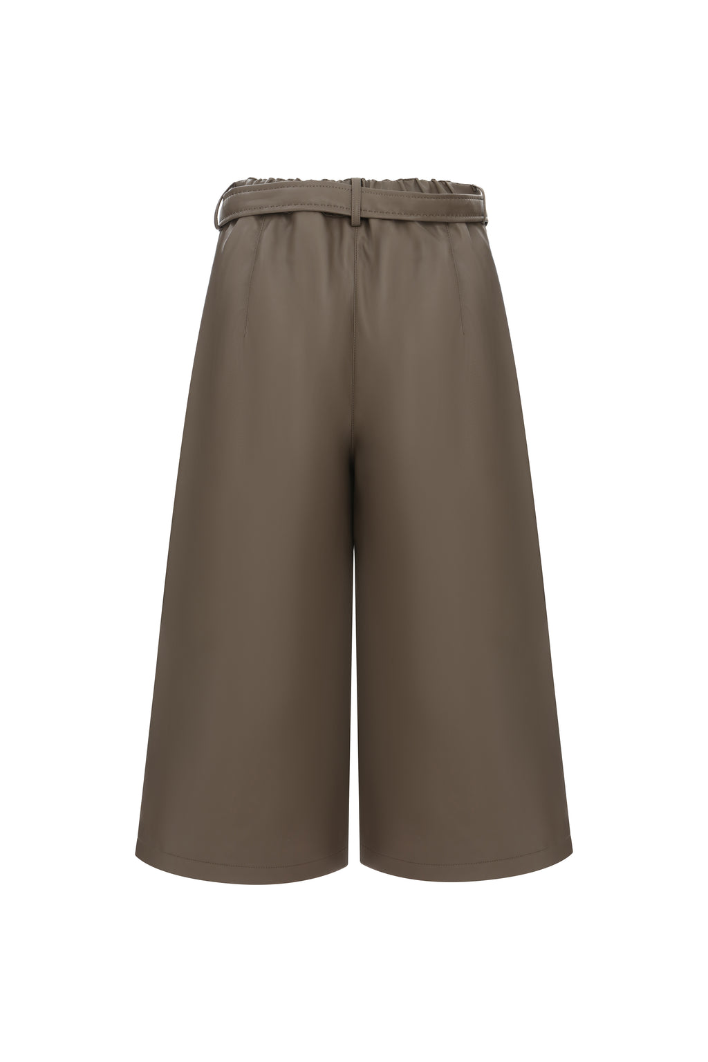 Faux Leather Culottes in Praline