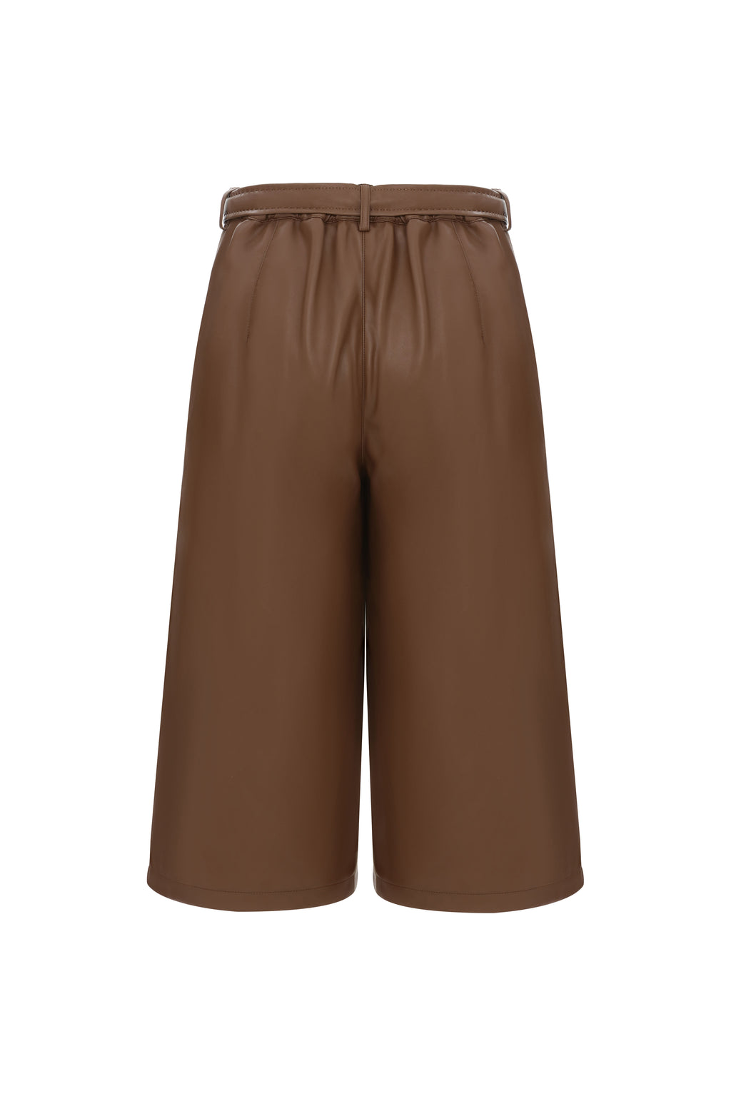 Faux Leather Culottes in Toffee