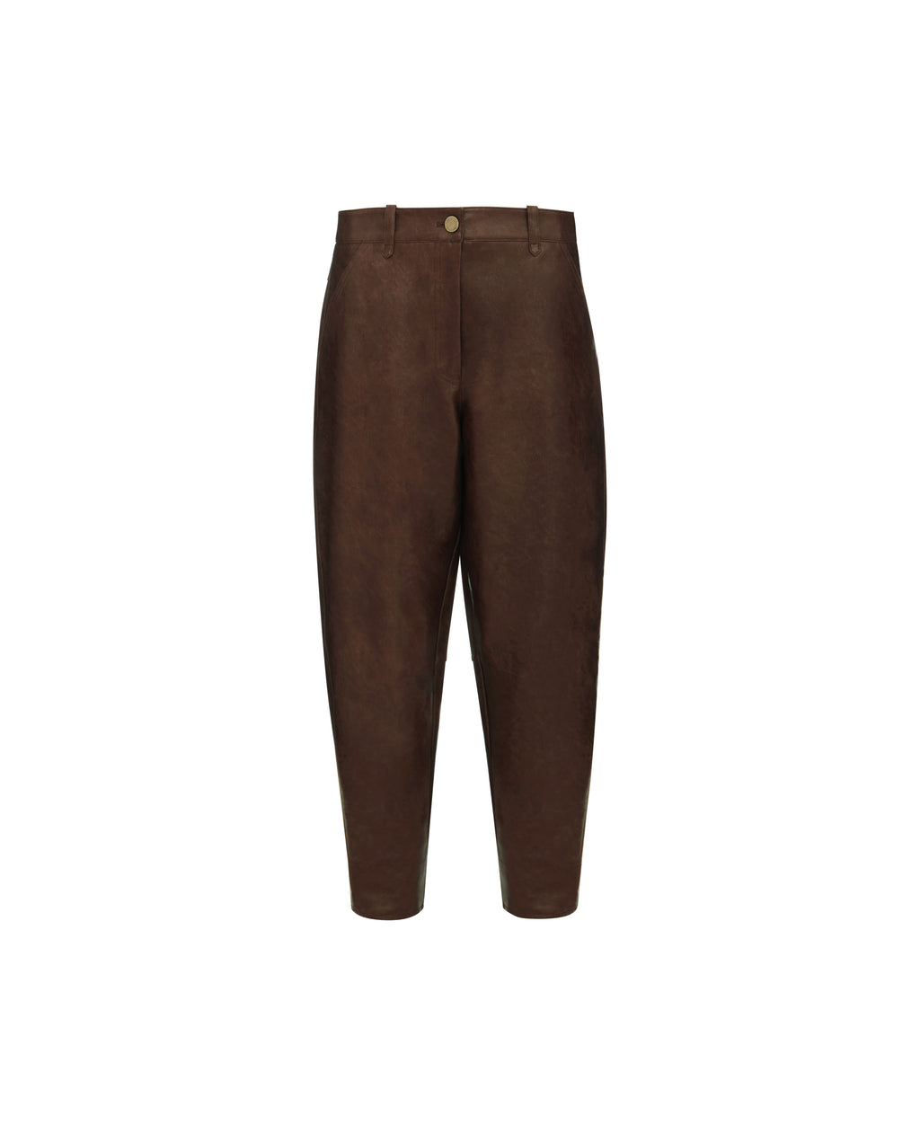 Barrel Leg Trousers in Raisin