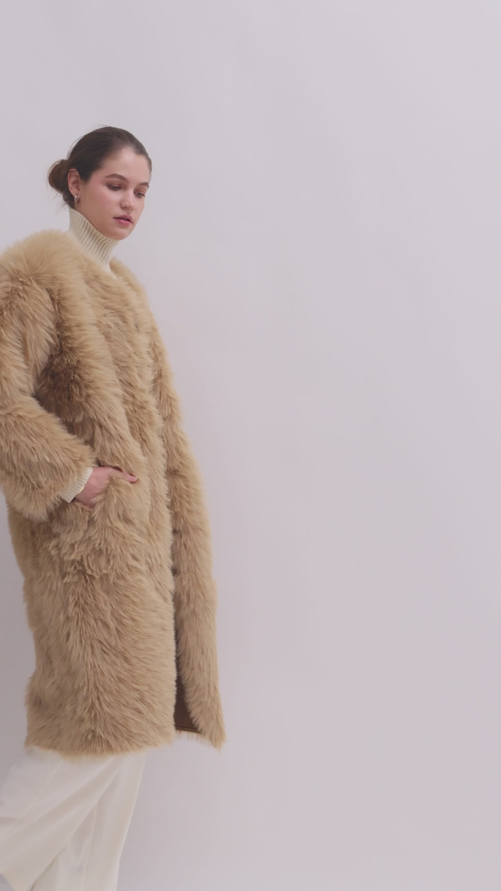 Reversible Faux Toscana Coat in Caramel