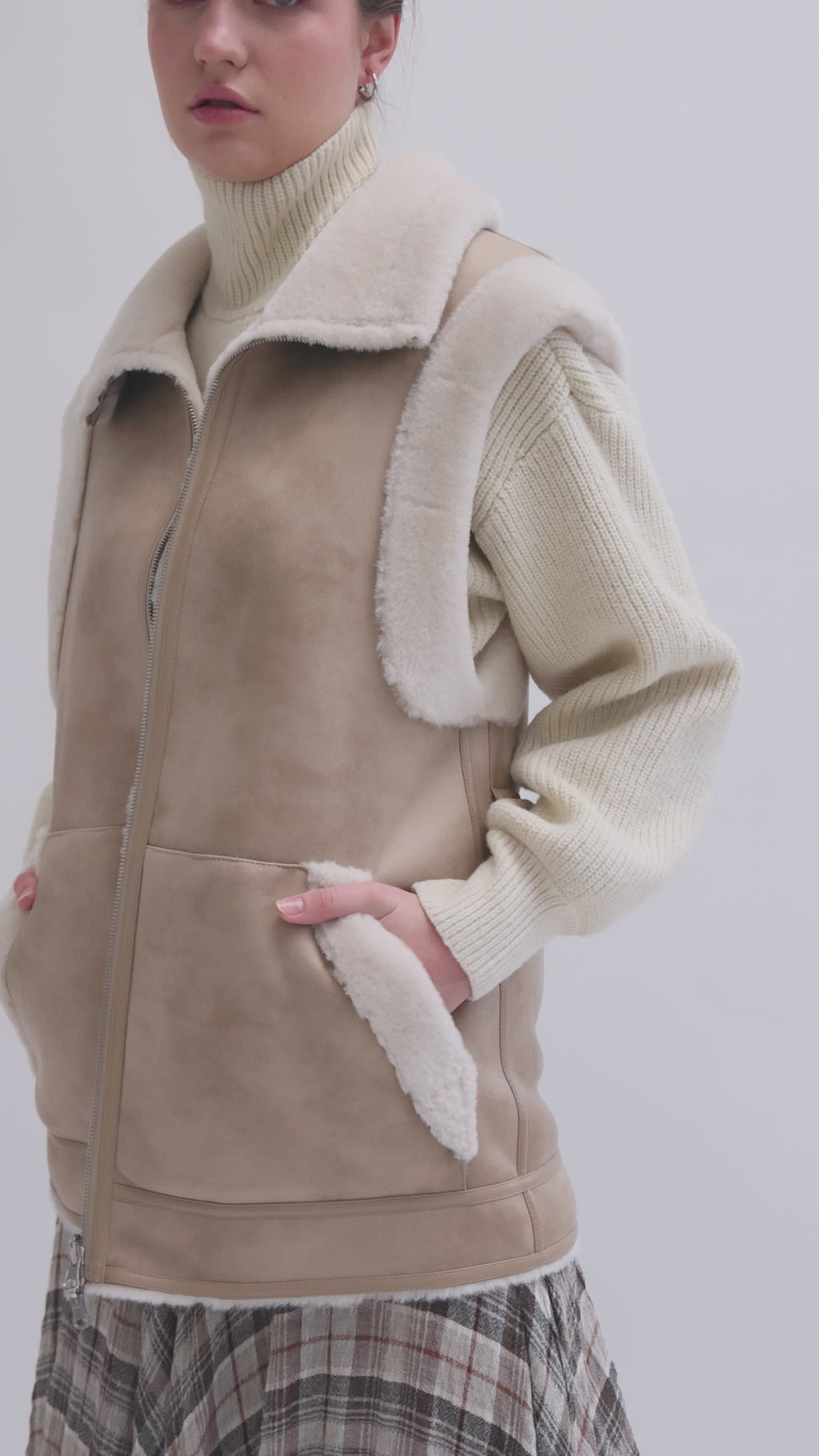 Reversible Gilet in Rice